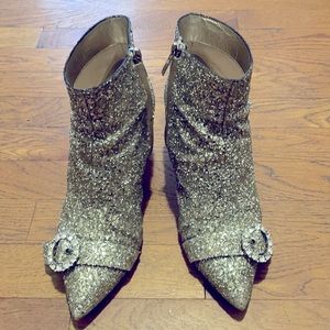 Jimmy choo silver sparkly booties